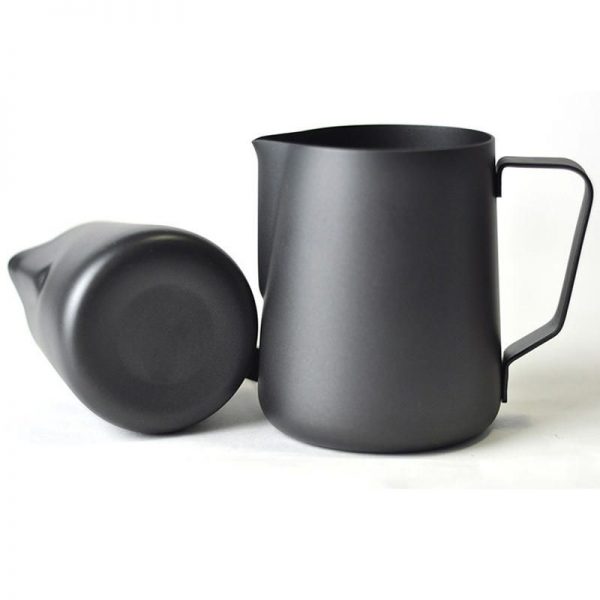 KCASA-KC-BKM03-350mL-Thick-Stainless-Steel-Expresso-Mug-Measuring-Kitchen-Craft-Coffee-Frothing-Milk-Latte-Art-Jug-Kitchen-Tools-Gadgets-Cup پیچر مشکی 350 میلی لیتری - تصویر 3
